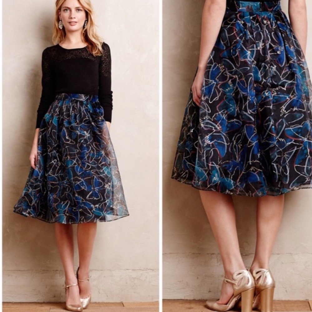 Anthropologie Moulinette Soeurs Butterfly skirt